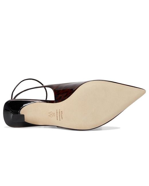 Stuart Weitzman Black Vinnie 50 Strap Pump Shoes, Leather