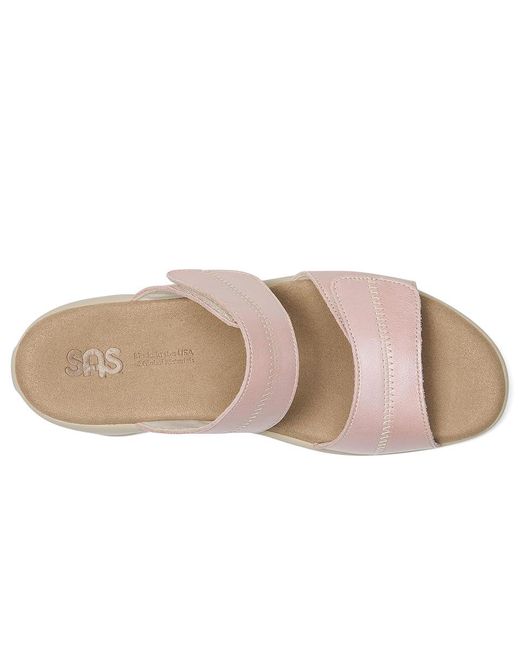SAS Black Nudu Adjustable Slide Slide Shoes, Leather