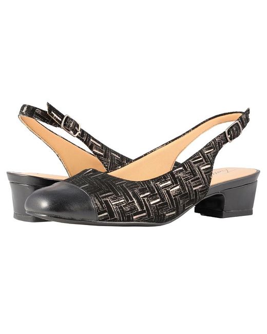 Trotters Black Dea 1-2 Inch Heel Shoes Printed Woven Leather/Smooth Made 8 N (Aa) Leather/Synthetic