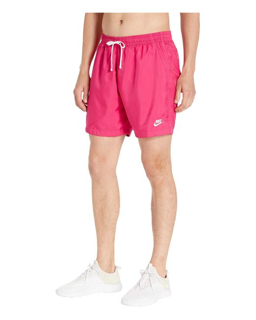 Nike Flow Logo Swim Shorts Pink for Men | Lyst