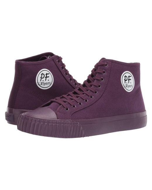 PF Flyers Purple Center Hi (pigment) Lace Up Casual Shoes