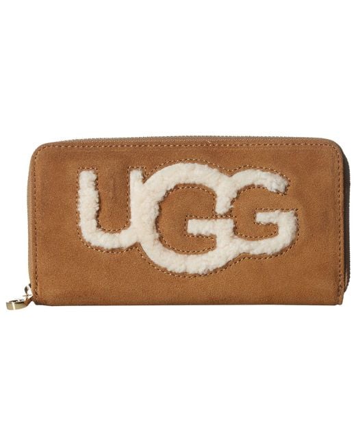 Ugg Brown Honey Zip Around Wallet Sheepskin (chestnut) Wallet Handbags