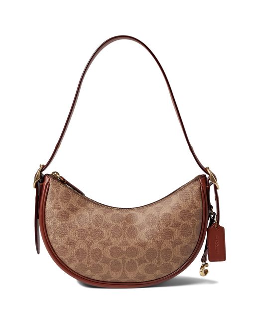 COACH Coated Canvas Signature Luna Shoulder Bag in Brown Lyst