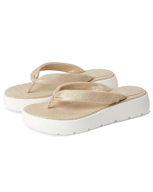 Eileen Fisher White Jelly Thong Wedge Shoes, Leather