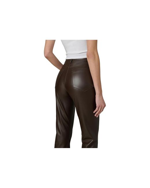 Joe's Jeans Black The Lyra Slim Ankle Vegan Leather Jeans 31, Denim/Polyurethane