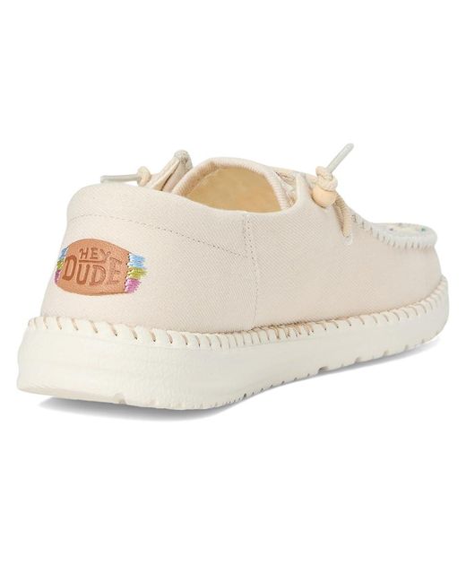 HeyDude White Wendy Funk Crafted Tweed Shoes, Textile