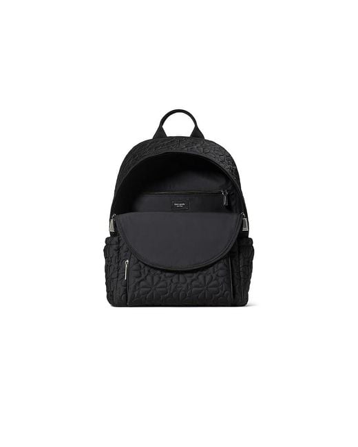 Kate Spade Black Tilly Quilted Fabric Large Backpack Bags, Polyester