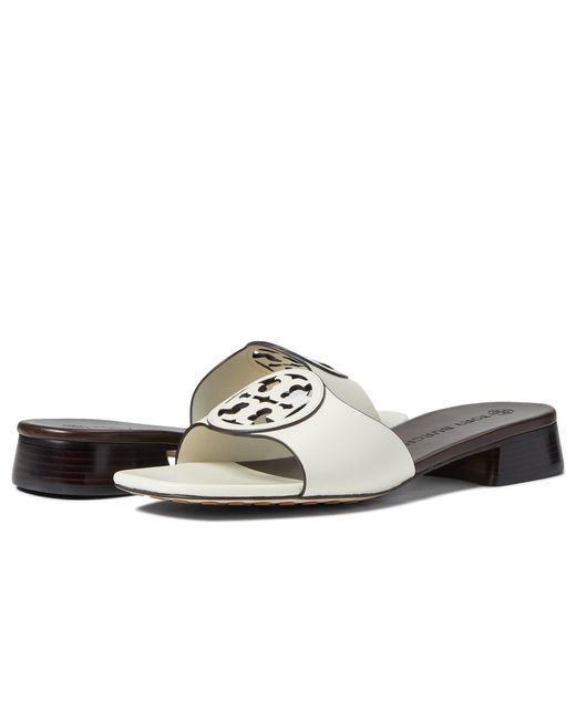 Tory Burch Leather Bombe Miller Slide in White - Lyst