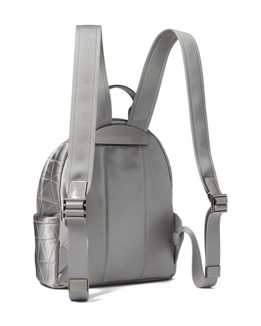 Kate Spade Sam Icon Quilted Satin Small Backpack in Gray Lyst