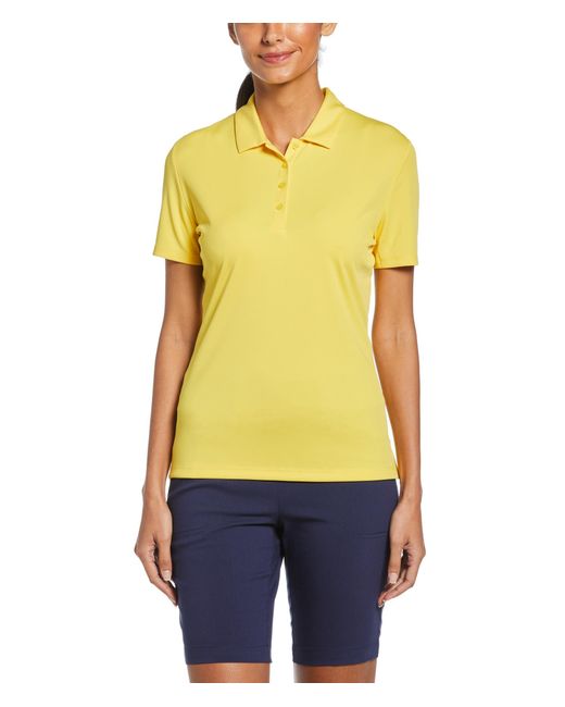 Callaway Apparel Yellow Short Sleeve Tournament Polo