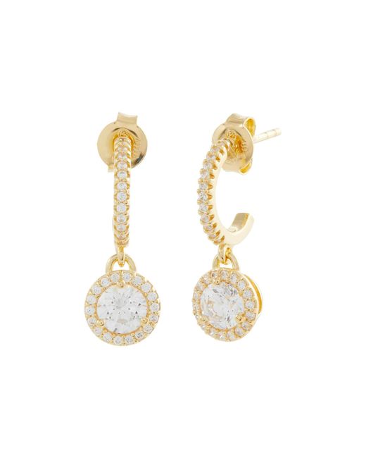 Michael Kors Kors Mini Earrings With Pave Halo Charm in Gold (Metallic) - Lyst