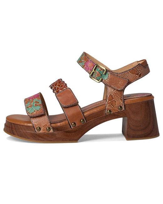 Spring Step Brown Retropel Wedge Shoes, Leather