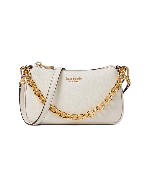 Kate Spade White Jolie Pebbled Leather Small Convertible Crossbody