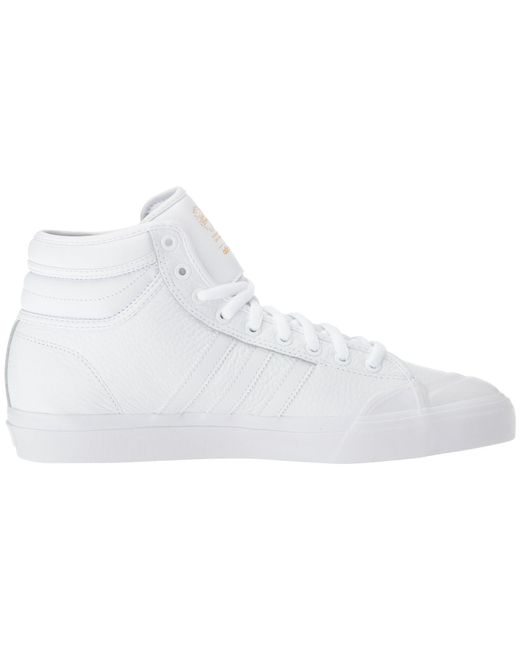 adidas Originals Leather Matchcourt High Rx2 (footwear White/footwear White/ gold Metallic) Men's Skate Shoes for Men | Lyst