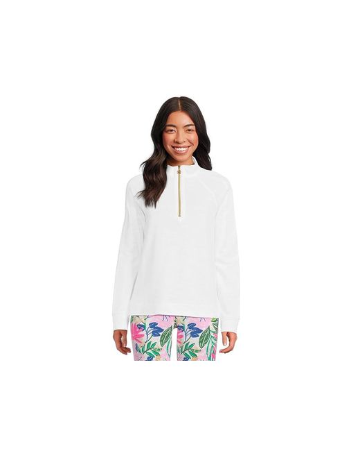 Lilly Pulitzer Black Ashlee Pullover Sweatshirt, Cotton/Polyester