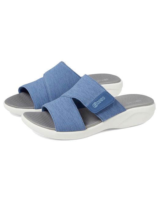 Bzees Blue Carefree Wedge Sandals