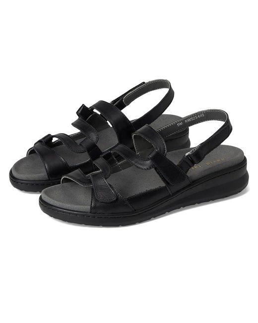 David Tate Black Femme Sandals 9 W (D) Leather