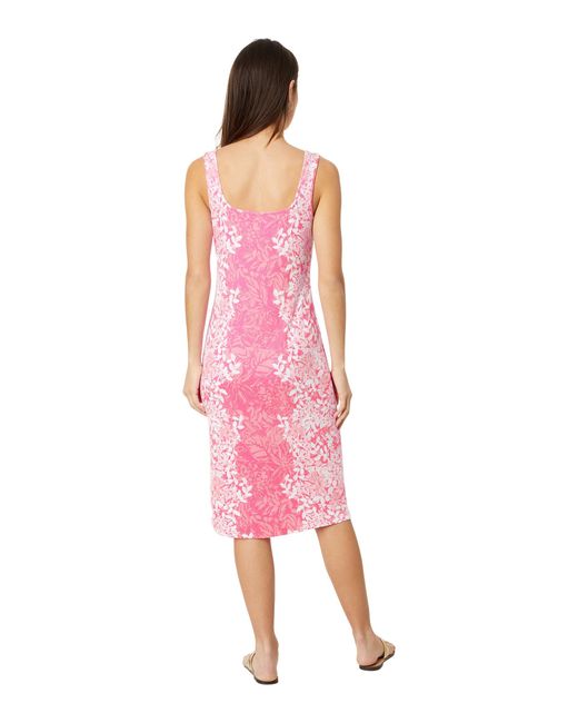 Lilly Pulitzer Pink Mick Square Neck Ribbed Dress