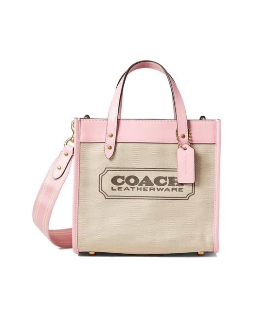 COACH Pink Canvas Field Tote 22