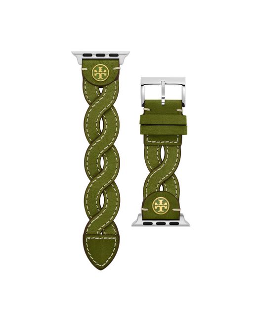 Tory Burch 38/40 Mm Braided Leather Band For Apple Watch in Green Lyst