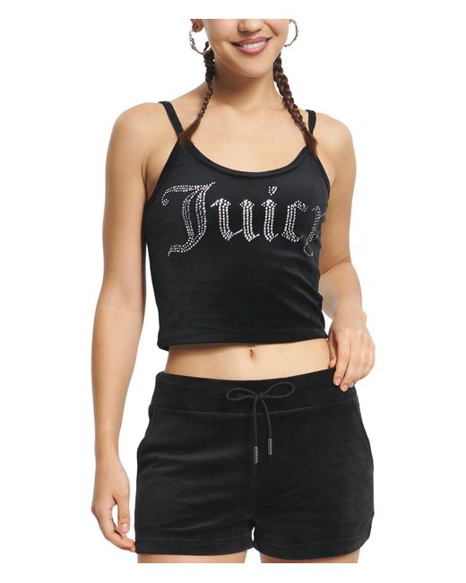 Juicy Couture Black Juicy Basic Fitted Cropped Tank