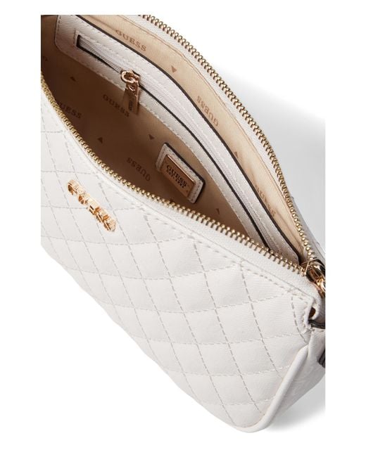 Guess White Yarmilla Double Pouch Crossbody