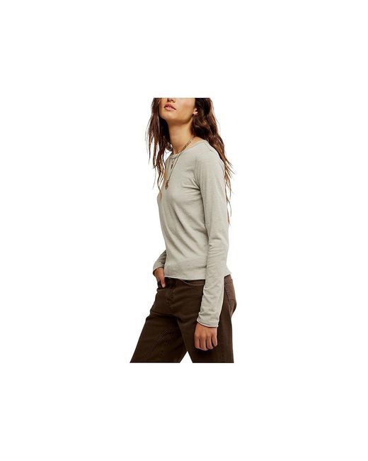 Free People Black Nova T-Shirts Long Sleeve Clothing Xl 14) Cotton/Polyester