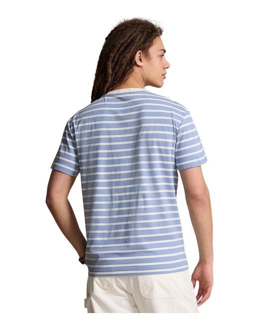 Polo Ralph Lauren Blue Classic Fit Striped Jersey T-shirt for men