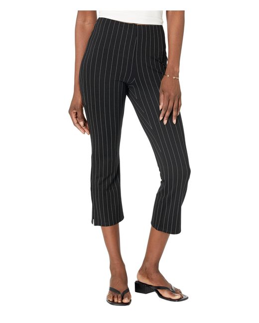 Lyssé Cropped Stripe Kick Flare Pants In Lightweight Ponte in Blue Lyst