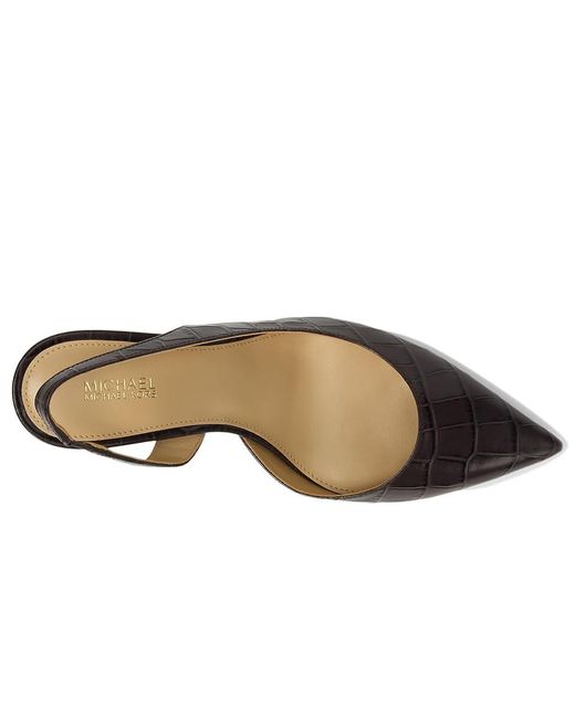 Michael Kors Black Alina Flex Sling Pump Shoes, Leather