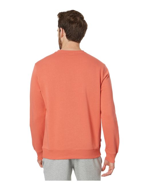 Timberland Orange Linear Logo Crew Neck Sweatshirt for men