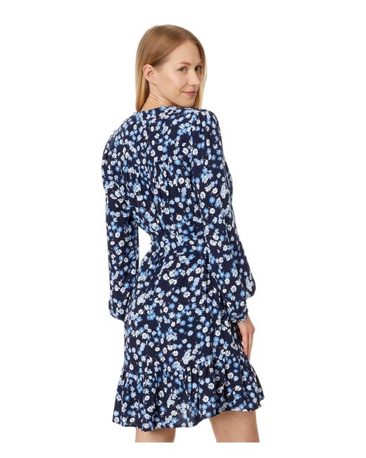 Tommy Hilfiger Blue Band Collar Mini Length Woven Dress