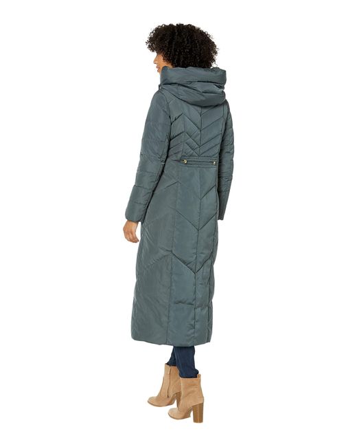 Cole Haan Taffeta Down Coat With Chevron Quilt Pattern in Blue Lyst