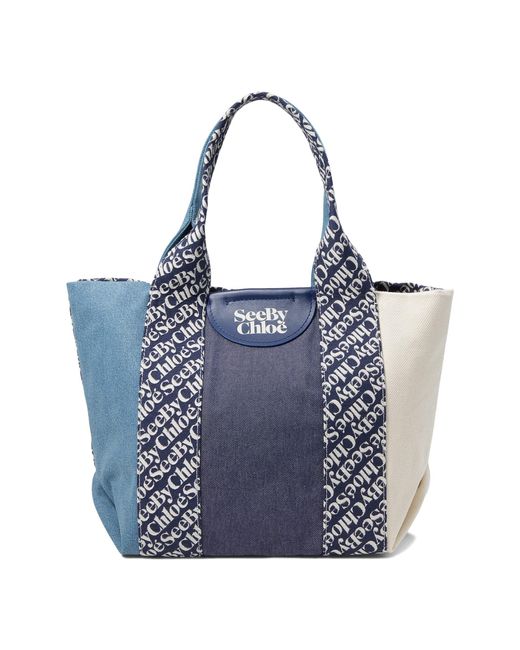 See By Chloé Laetizia Small Tote in Blue | Lyst
