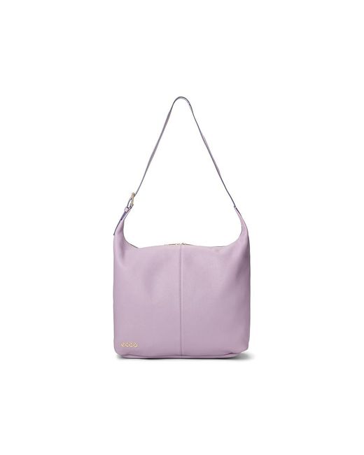 Ecco Purple Large Hobo Bag ( Mist Soft Pebbled Leather) Shoulder Handbags