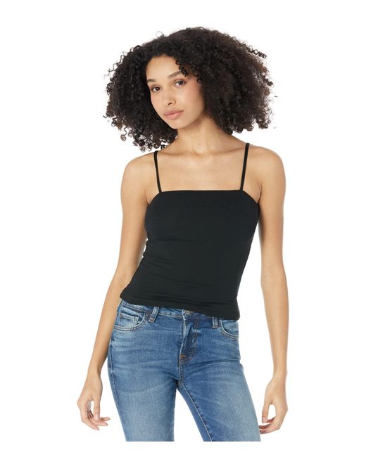 Lamade Cotton Brandi Rib Cami In 2x1 Modal Stretch in Black - Lyst