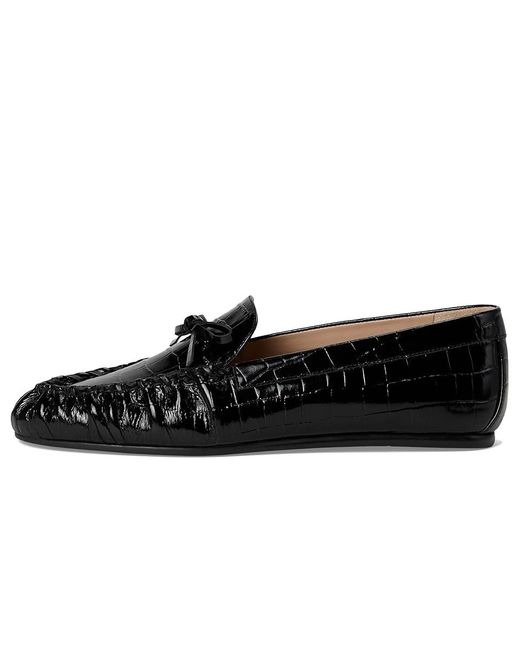 Stuart Weitzman Black Britt Bow Loafer Dress Sandals, Leather