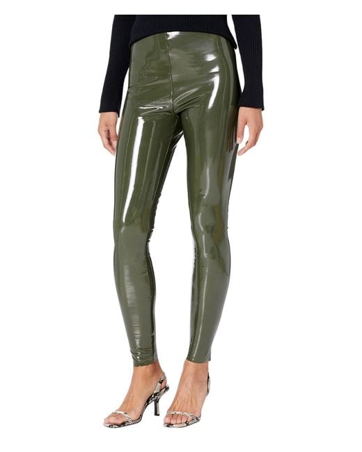 Commando Perfect Control Patent Leather Leggings Slg25 in Olive (Green