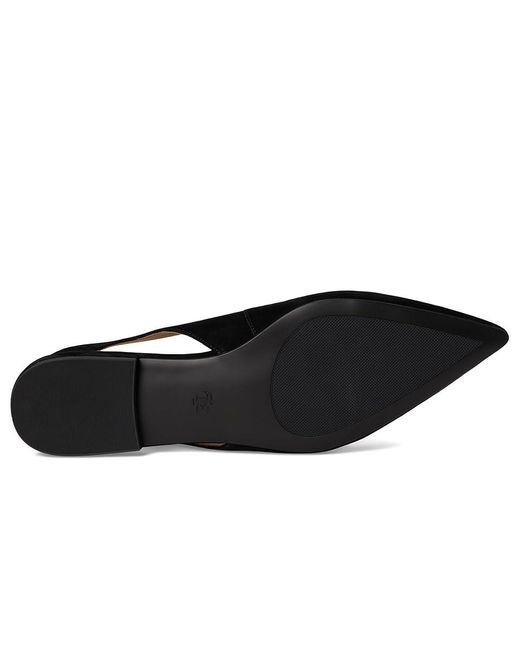 Ralph Lauren Black Londyn Suede Slingback Flat Flat Shoes 8 B