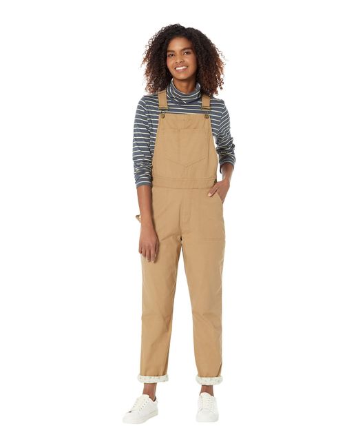 Toad&Co Bramble Flannel Lined Overalls in Natural Lyst