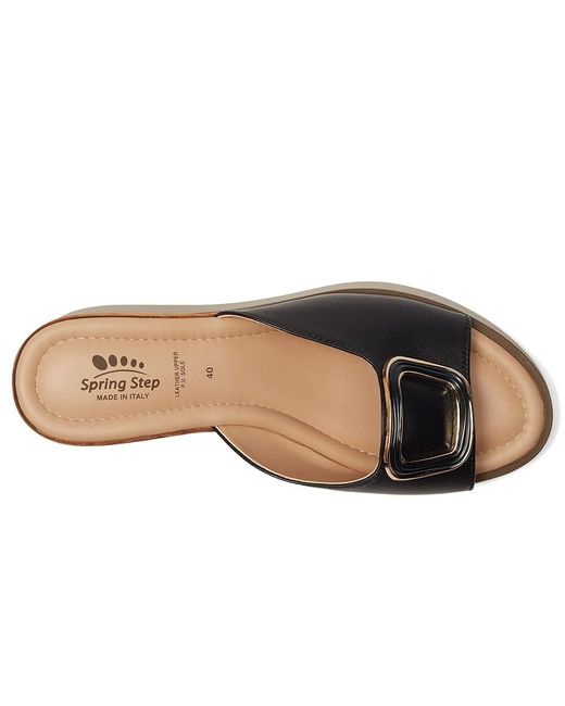 Spring Step Black Newwell Sandals, Leather