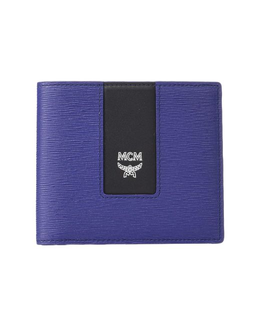 MCM Leather Coburg Emblem Flap Wallet/two-fold Small in Navy (Blue) for ...