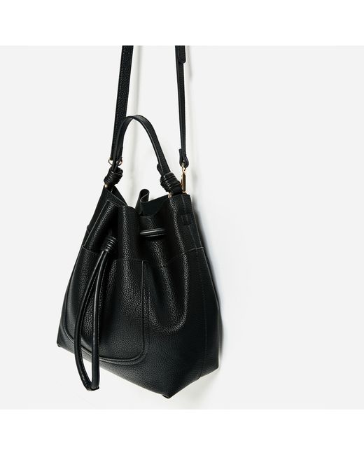Zara Drawstring Bucket Bag in Multicolor (Black) | Lyst