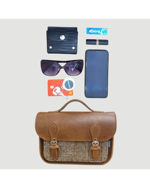 Zatchels Brown Midi Tannery & Tweed Satchel