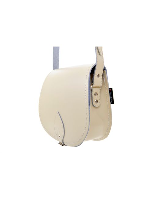 Zatchels Natural Handmade Leather Saddle Bag