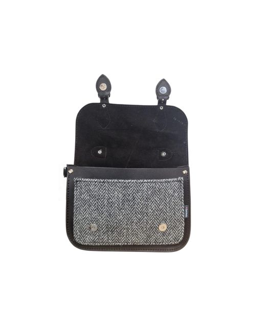 Zatchels Black Midi Tannery & Tweed Satchel