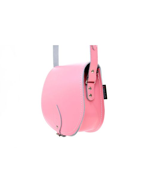 Zatchels Pink Handmade Leather Saddle Bag