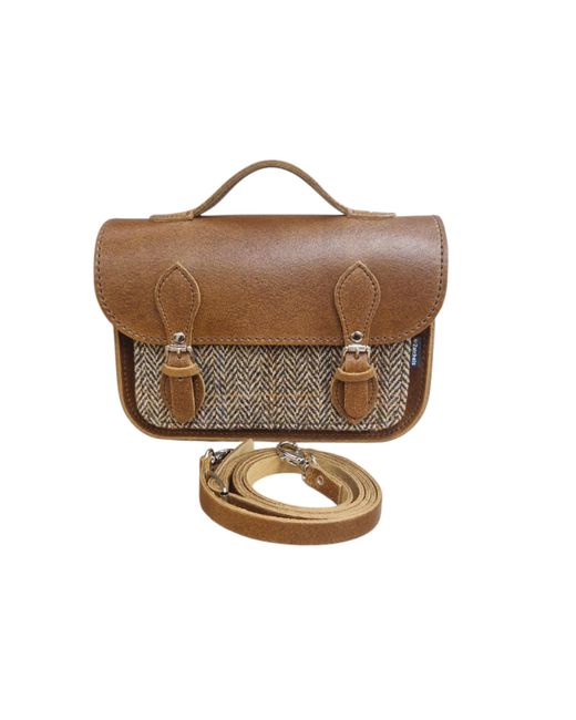 Zatchels Brown Midi Tannery & Tweed Satchel