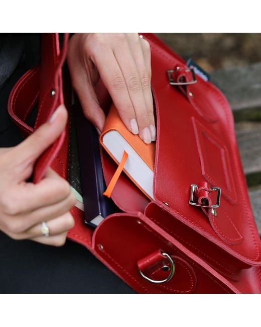 Zatchels Red Handmade Leather Satchel