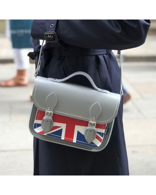 Zatchels Gray Union Jack Midi Satchel